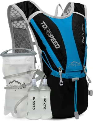 Hydration Pack Backpack，IX INOXTO Running Hydration Vest with 1.5L ( 50 oz) Water Bladder for Men Women，Lightweight Water Backpack for Hiking Cycling Climbing Camping