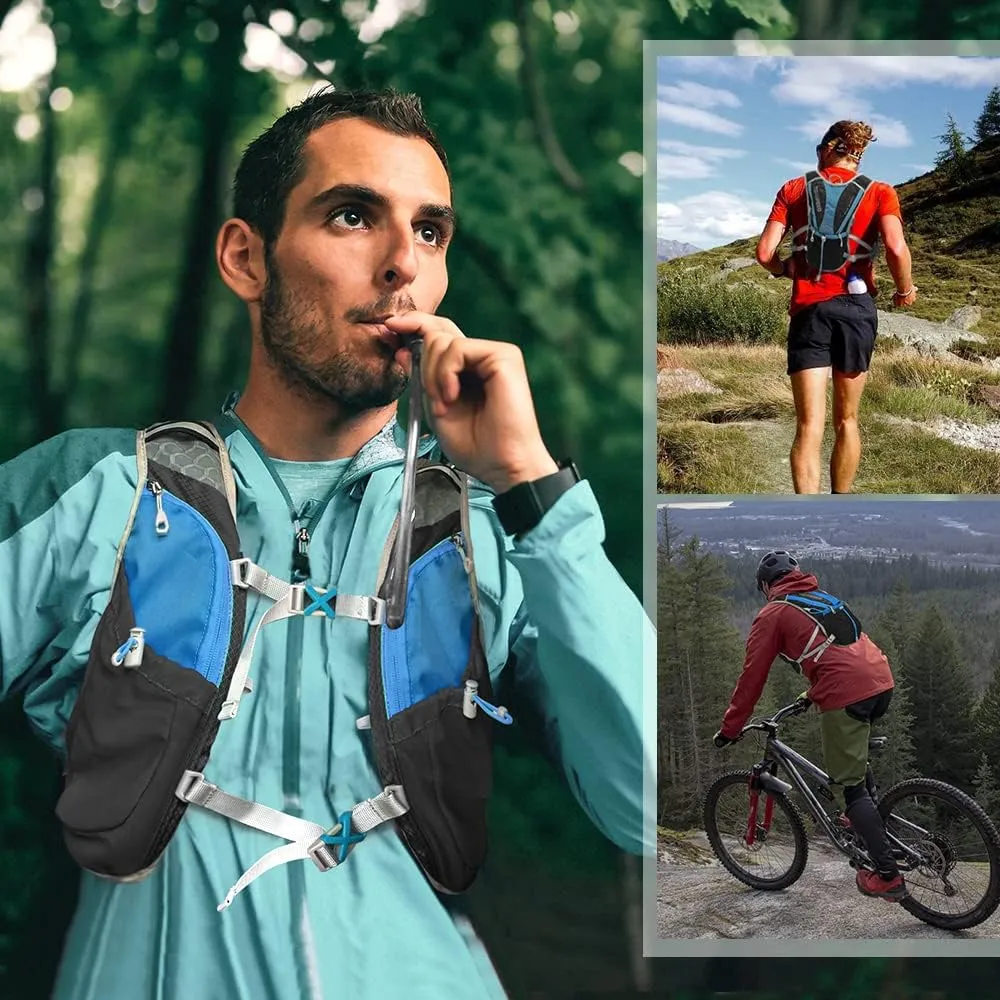 Hydration Pack Backpack，IX INOXTO Running Hydration Vest with 1.5L ( 50 oz) Water Bladder for Men Women，Lightweight Water Backpack for Hiking Cycling Climbing Camping