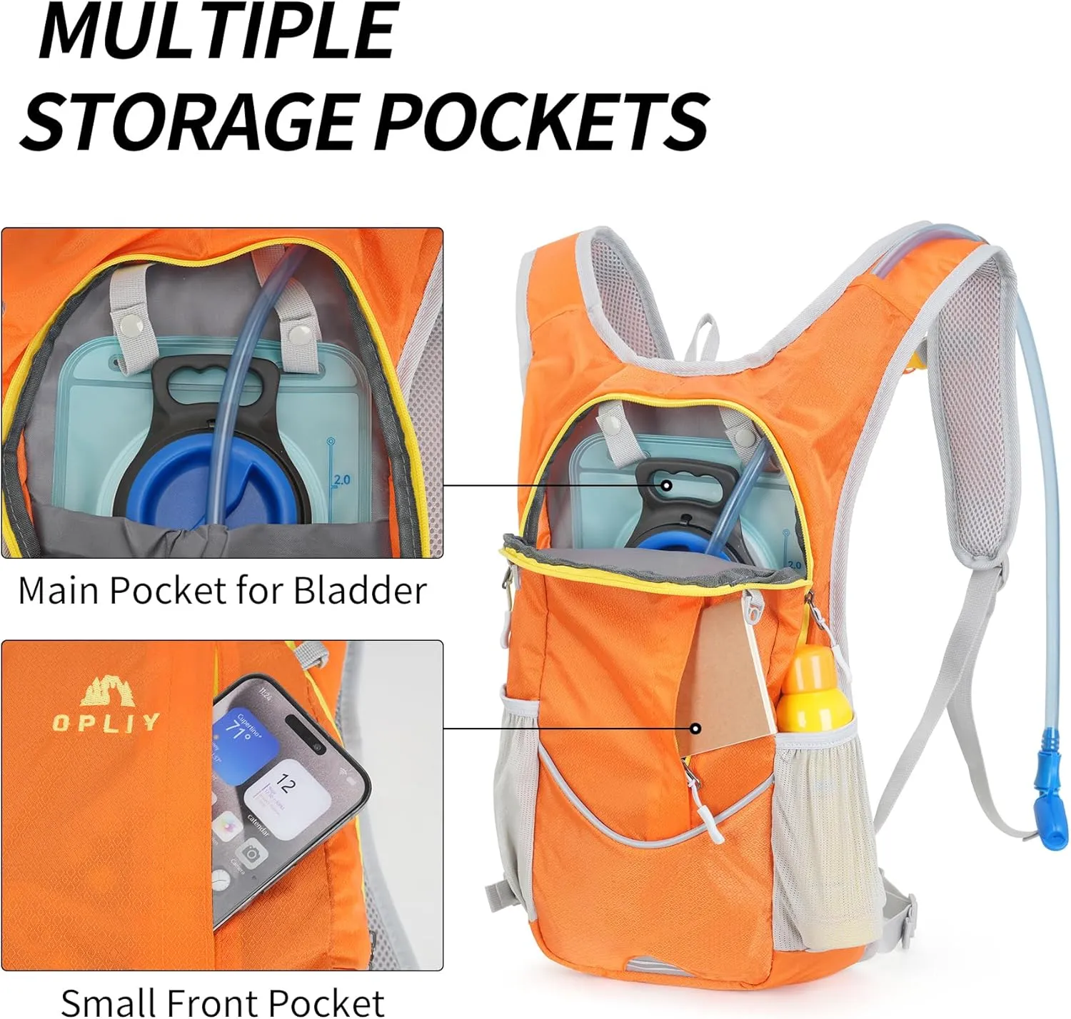 Hydration Pack,Hydration Backpack with 2L Hydration Bladder Lightweight Running Water Backpack for Women Men