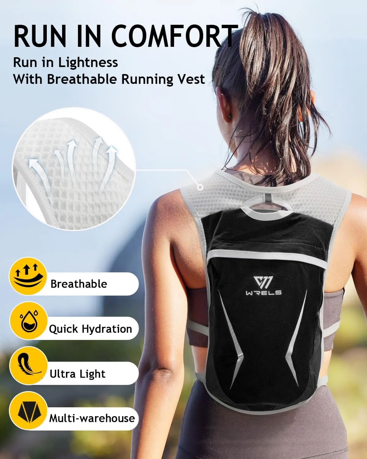 Hydration Running Vest for Men Women,5L Lightweight Water Backpack with 1.5L Leakproof Water Bladder,Hydration Vest for Marathon Cycling Jogging Hiking