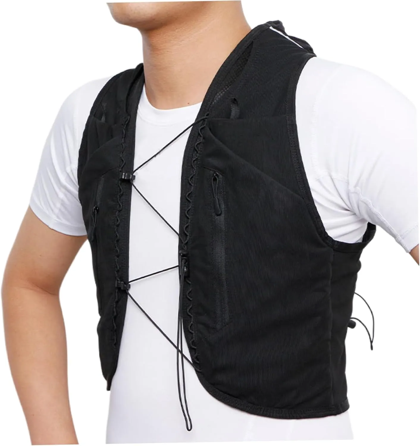 Hydration Vest 12 Pockets Running Hydration Vest Large Capacity Pack Polyester Multipurpose Backpack for Outdoor Biking Hiking