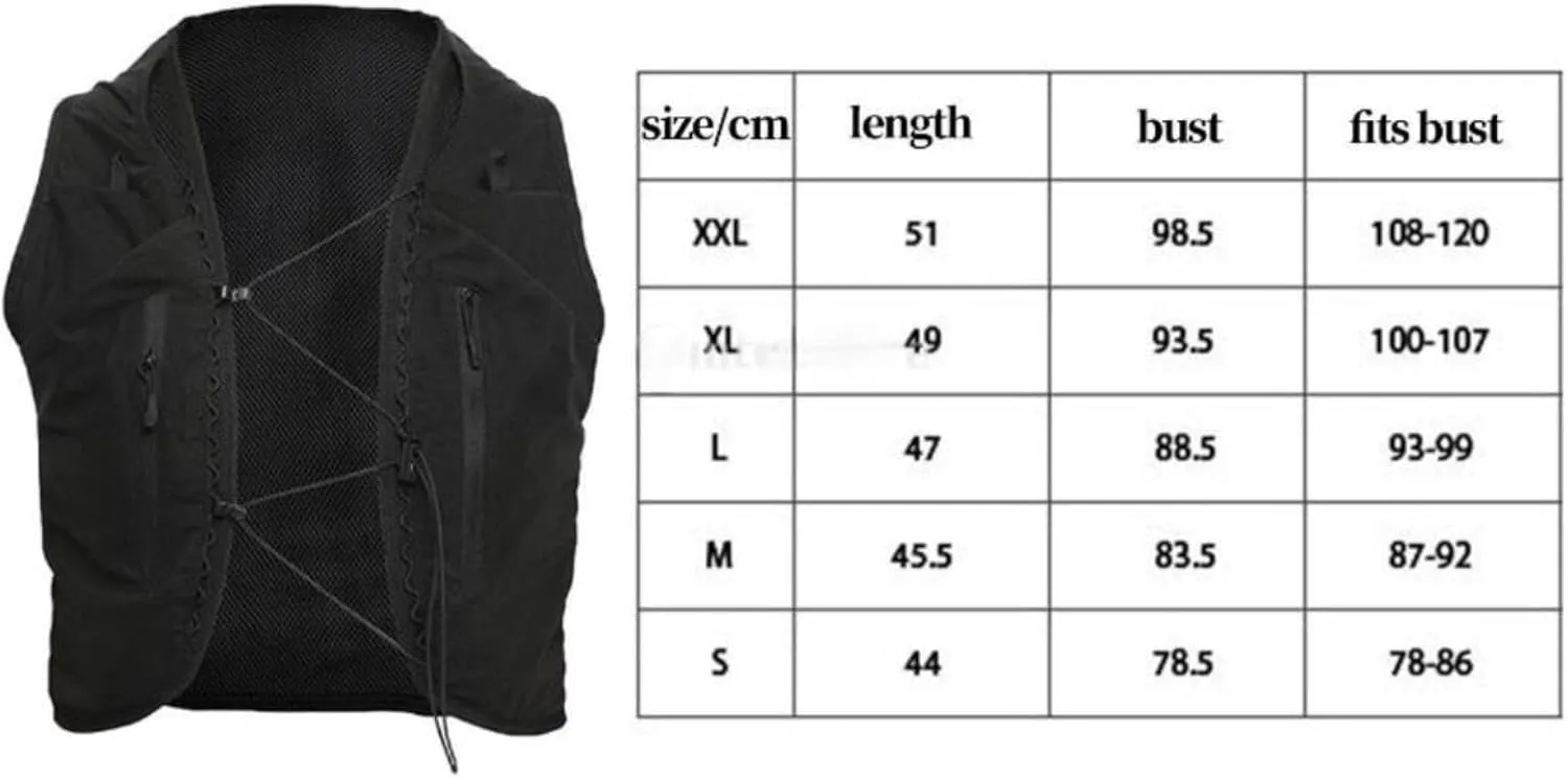 Hydration Vest Hydration Pack with 2X Water Bottles Lightweight Outdoor Sport Bag Rucksack Water Pack for Race Trail