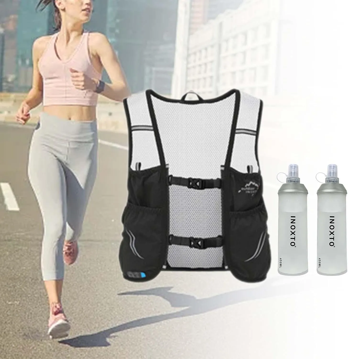 Hydration Vest Pack Backpack Hydration Backpack Daypack Hydration Bag Running Vest for Climbing Hiking Trail Fitness Cycling
