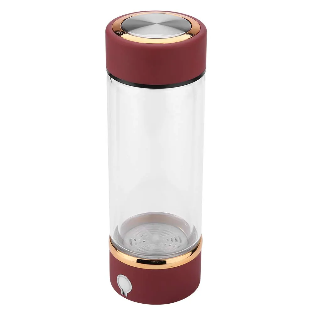 Hydrogen Rich Water Cup Bottle Glass Hydrogen Ionizer Generator USB Charging for Drinking Water 420mL Ionizer Filter Bottle with SPE Technology