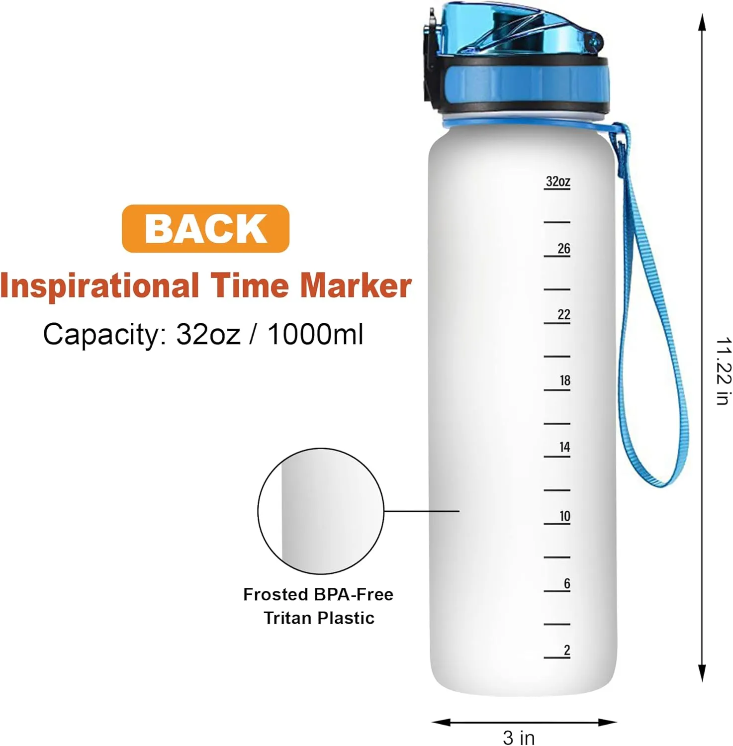 Hyturtle Personalized Dental Nutritional Fact 32Oz Liter Motivational Water Bottle, Customized Name With Time Marker, Gifts For Women Dentist, Dental Staff, Hygienist, Dental Assistant On Birthday