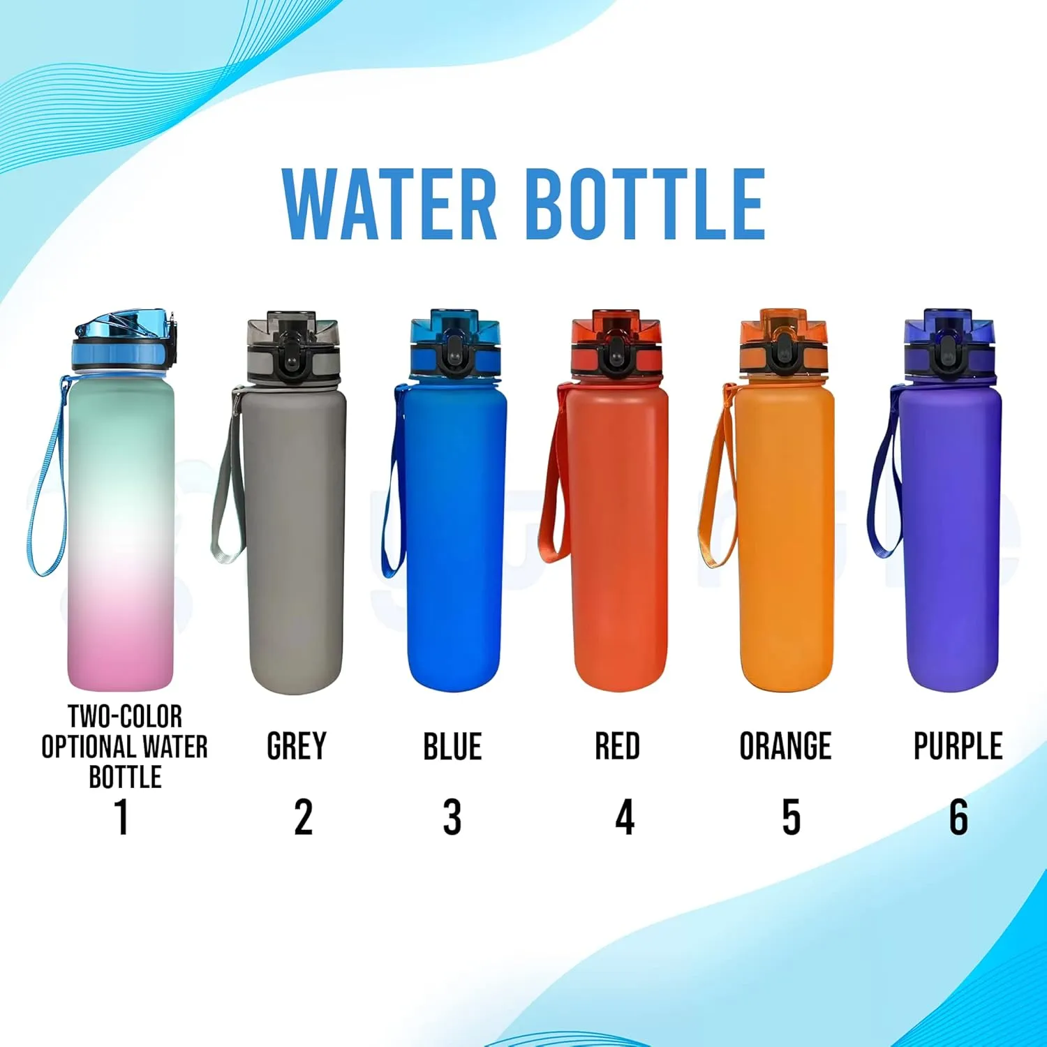 Hyturtle Set of 100 Bulk Pack Personalized 32oz Liter Motivational Water Bottle, Customized Name And Color With Time Marker, Gifts For Women Girls Family Friend