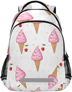 Ice Cream Cones Design Waterproof Backpack - Casual Outdoor Sports Daypack with Ergonomic Shoulder Straps#436