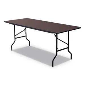 Iceberg OfficeWorks Classic Wood-Laminate Folding Table, Curved Legs, Rectangular, 72" x 30" x 29", Walnut