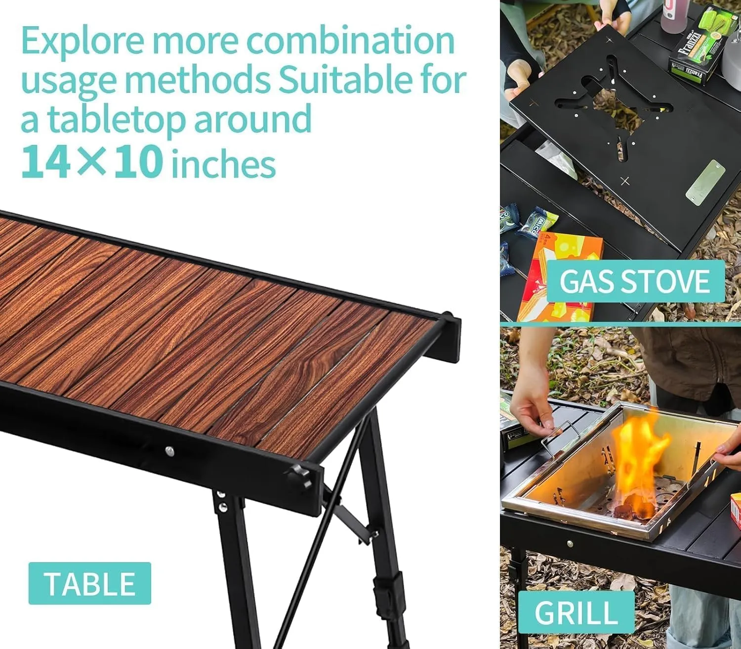 IGT Camping Table with Carry Bag Portable Folding Beach Table for Outdooor Camping, Cooking, Picnic, Beach,BBQ,Boat, Travel (Ink)