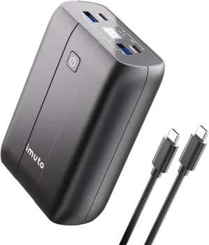 imuto 100W Power Bank, 26800mAh High Capacity 4-Output Laptop Portable Charger, Fast Charging USB C PD3.0 External Battery Pack for MacBookPro, Dell, XPS, Steam Deck, iPad Pro, Tablet, iPhone 15 14