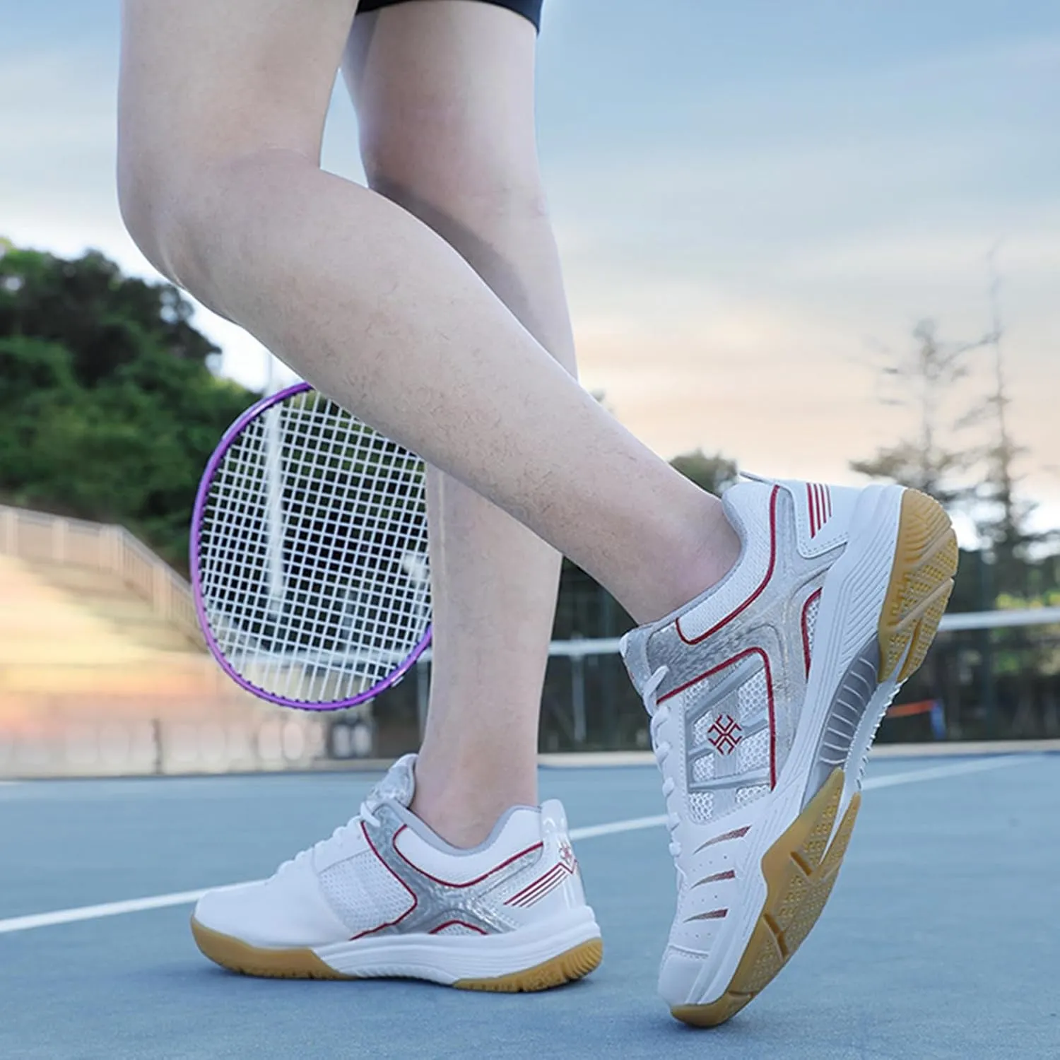 Indoor Court Shoes for Tennis, Badminton Table Tennis Volleyball Pickleball Lightweight Racketball Squash Outdoor for Men Women,Boys Girls