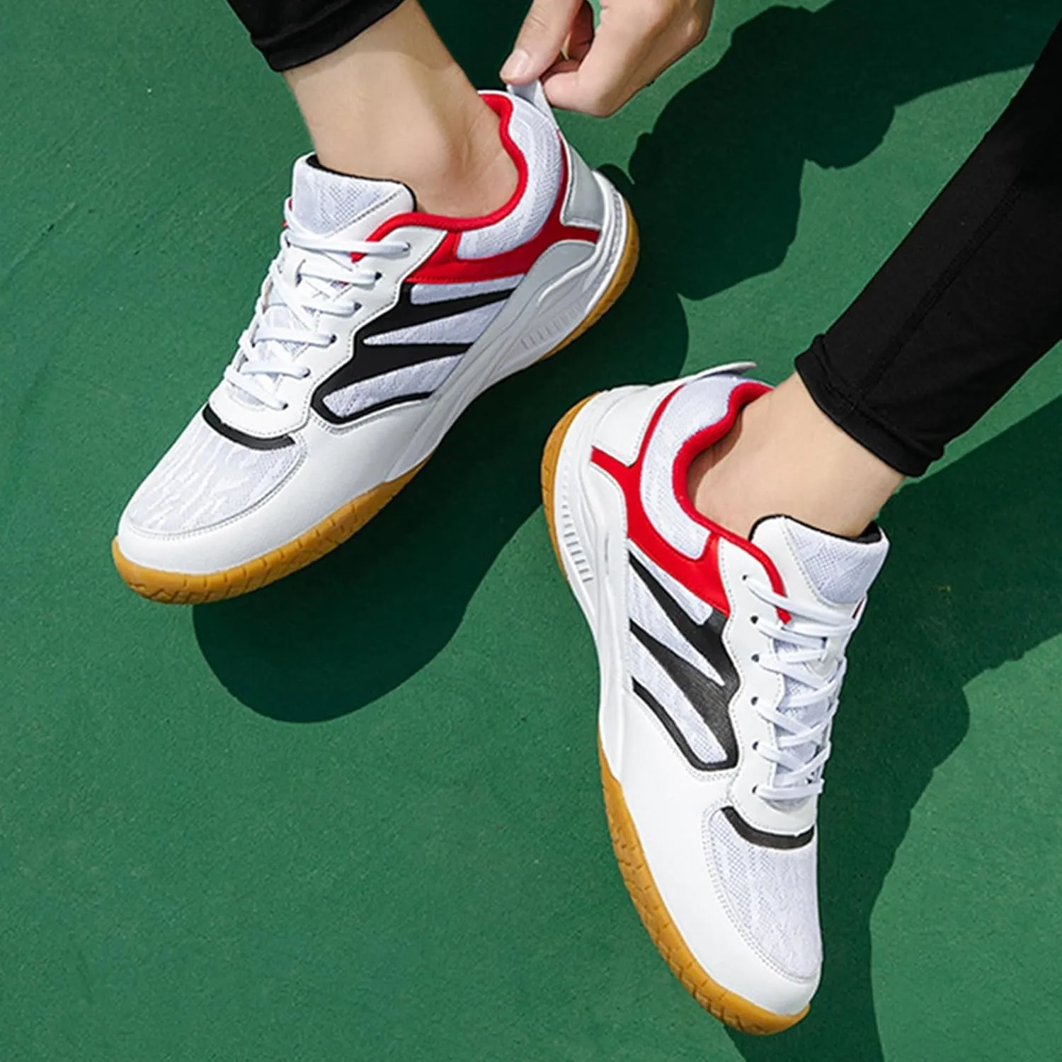 Indoor Court Shoes Mens for Tennis, Non Slip Comfort Lightweight Badminton Table Tennis Sneakers for Volleyball Pickleball Women Boys and Girls