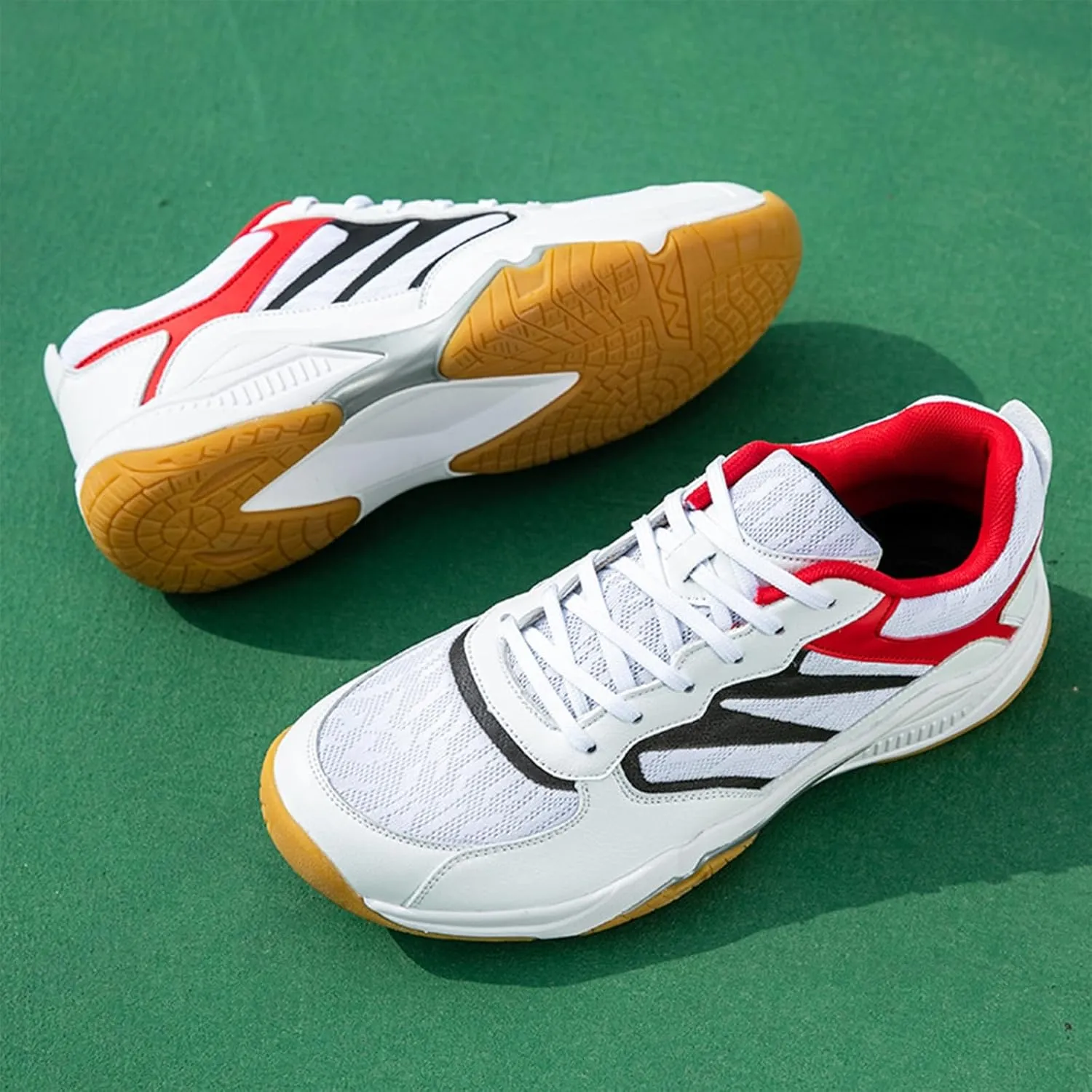 Indoor Court Shoes Mens for Tennis, Non Slip Comfort Lightweight Badminton Table Tennis Sneakers for Volleyball Pickleball Women Boys and Girls