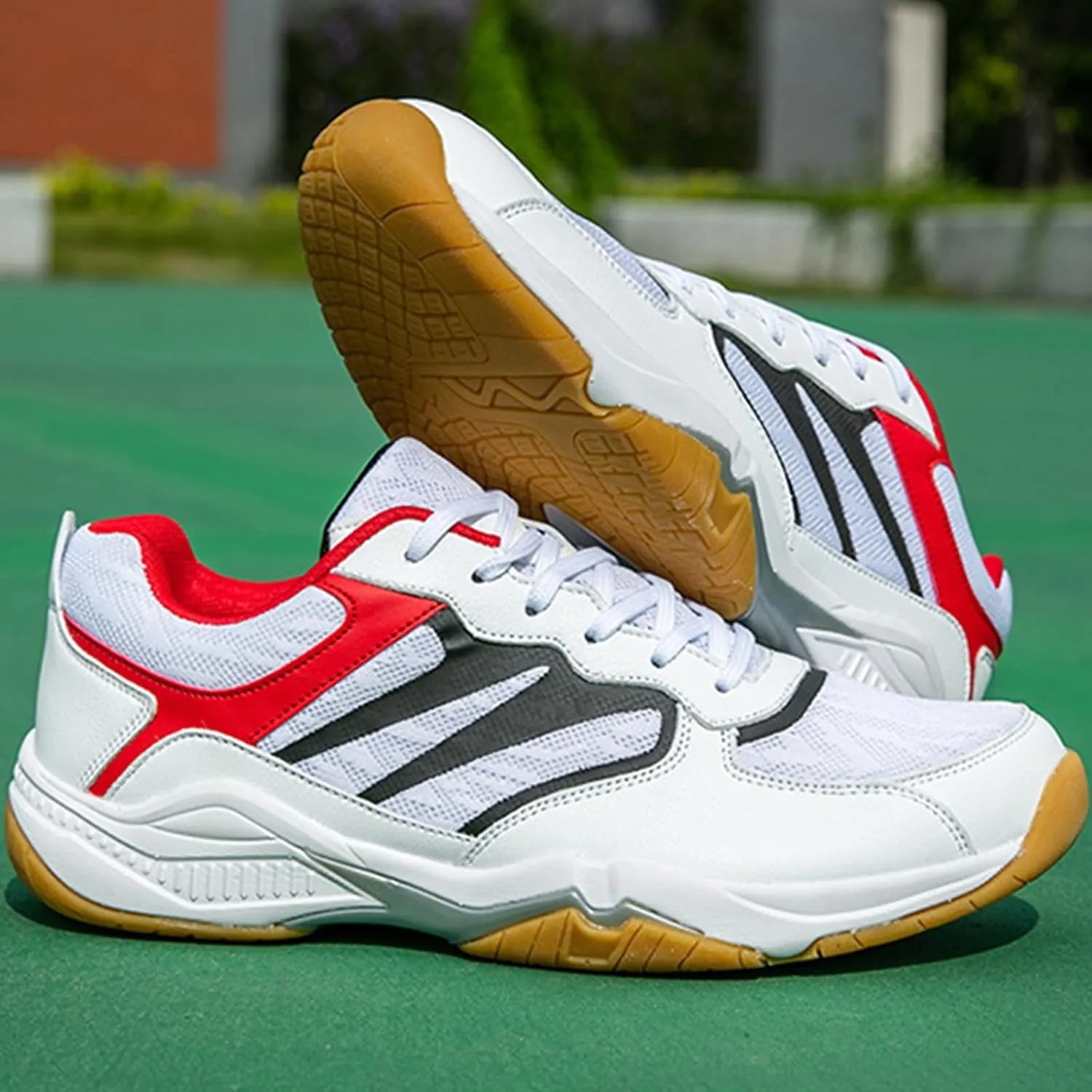 Indoor Court Shoes Mens for Tennis, Non Slip Comfort Lightweight Badminton Table Tennis Sneakers for Volleyball Pickleball Women Boys and Girls