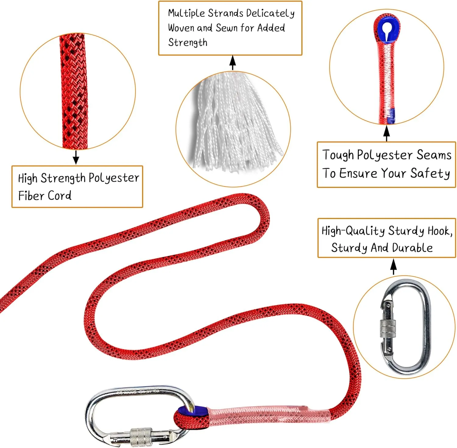Indoor Outdoor Climbing Rope, Static Rock Climbing Rope for Escape Rope, Ice Climbing Equipment, Fire Safety Rescue Rope, with Non Slip Gloves