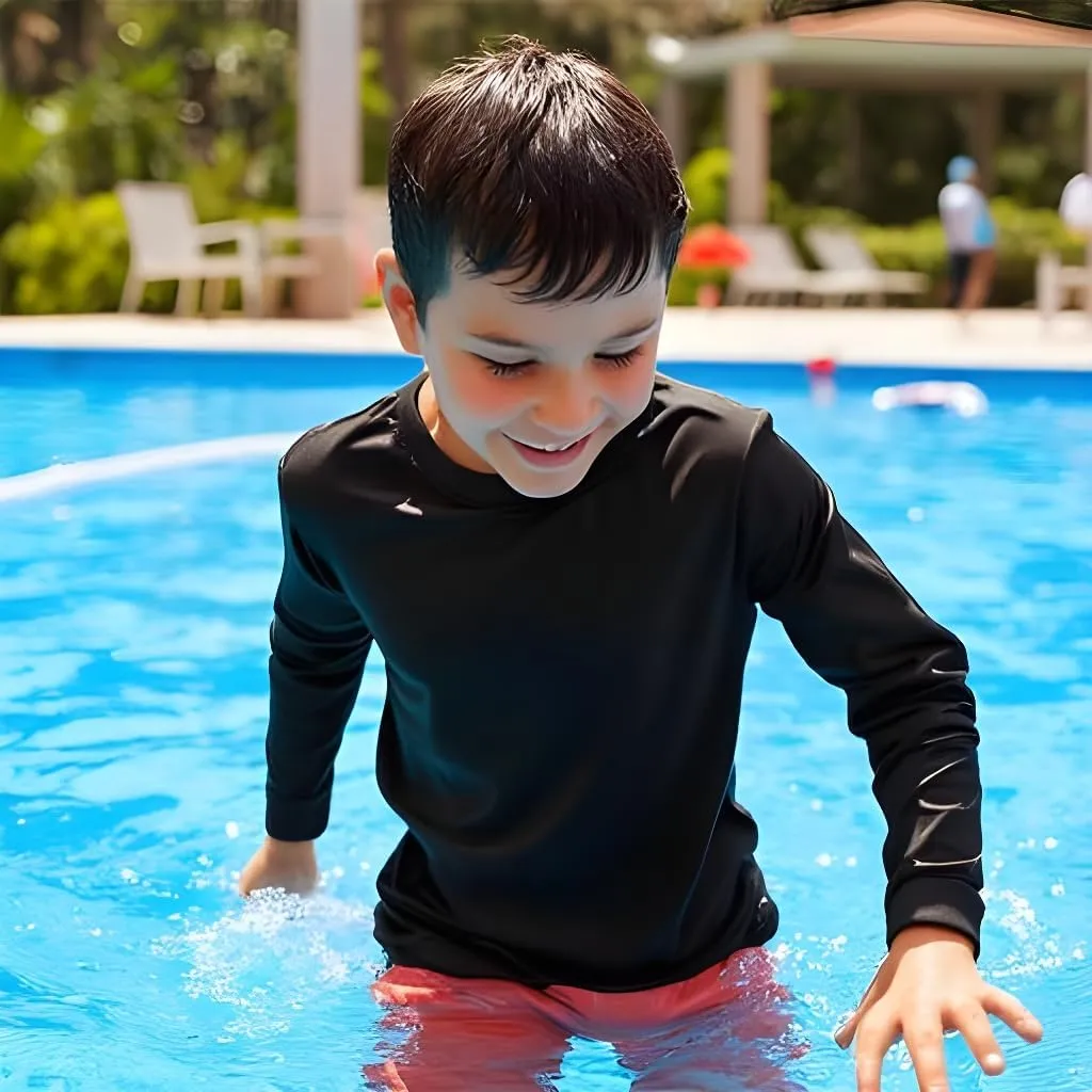 INGEAR Boys' Rash Guard UPF 50  Swim Shirt, Quick-Dry Lightweight Sun Protection for Swimming, Surfing & Beach, XS-XL