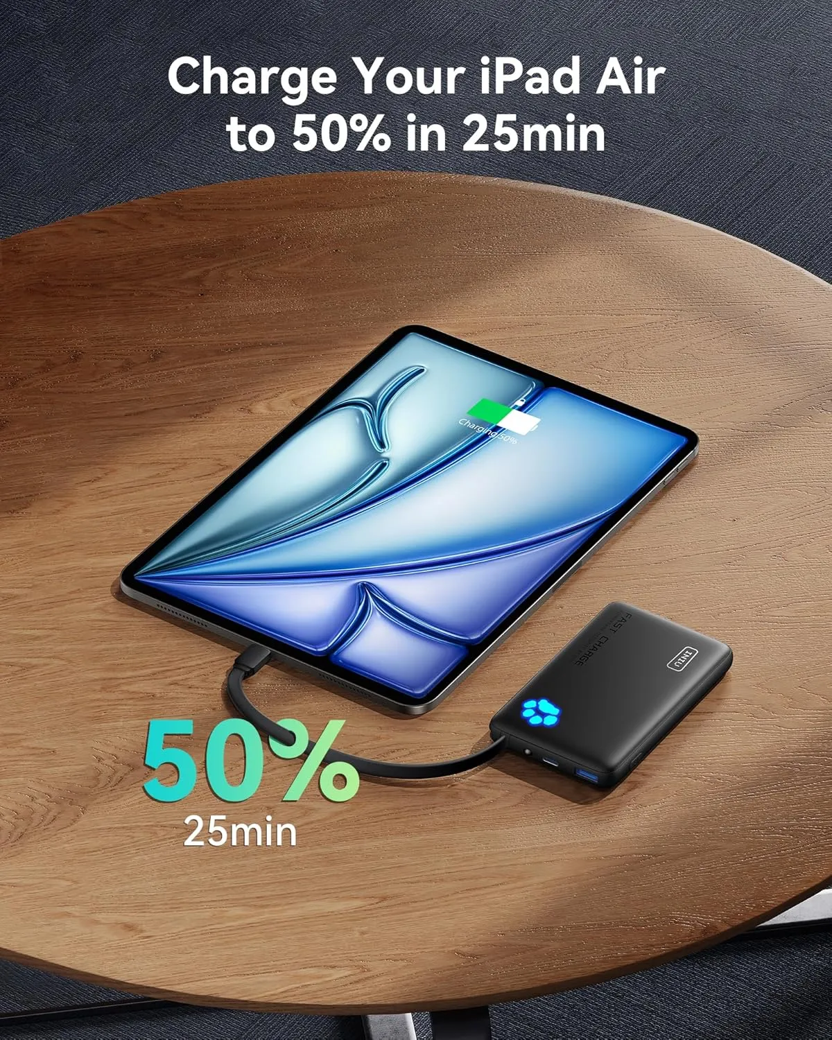 INIU Portable Charger, Slim 45W PD Fast Charging 10000mAh Power Bank, Built-in USB C Cable Battery Pack, Travel Essentials Powerbank for iPhone 16/15 Pro Max, iPad, Google Pixel, Samsung S25/S24 etc