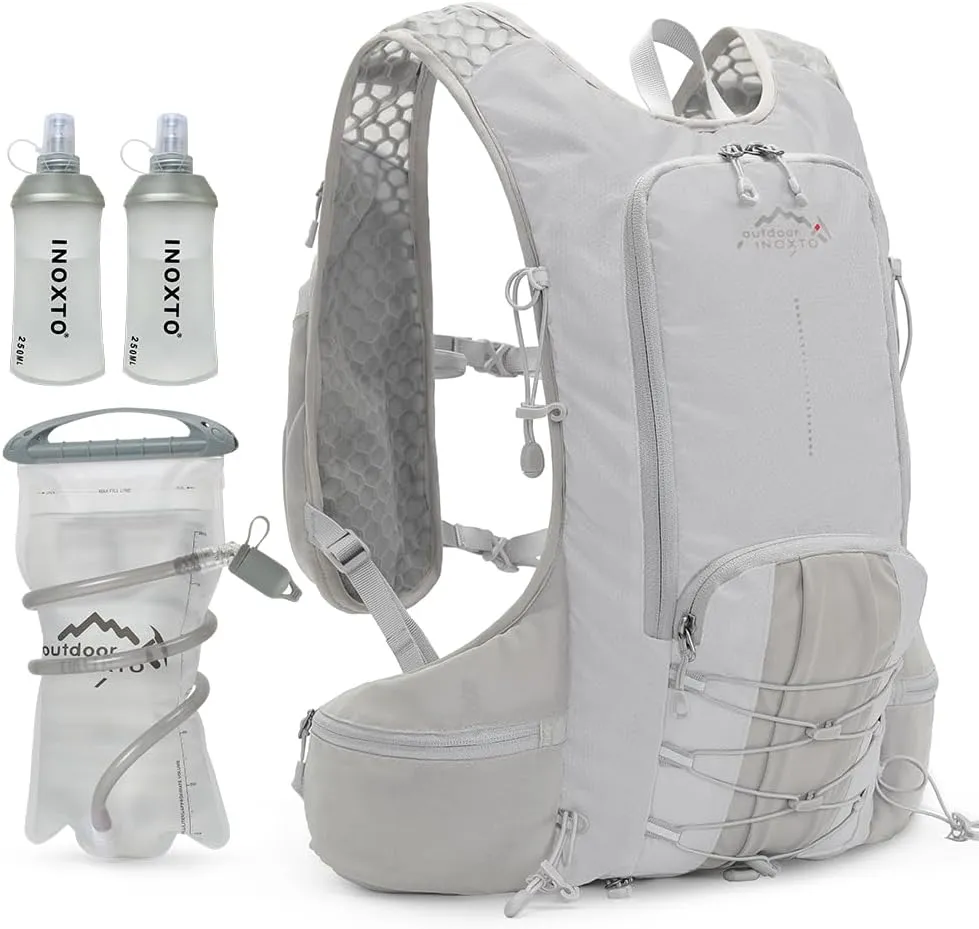 INOXTO Hydration Pack Backpack ，Water Backpack with 2L Leakproof Water Bladder, Running Hydration Vest for Man, Daypack for Cycling Motocross Climbing Trail Running