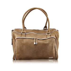 Isoki Nappy Bag Double Zip Satchel - Latte