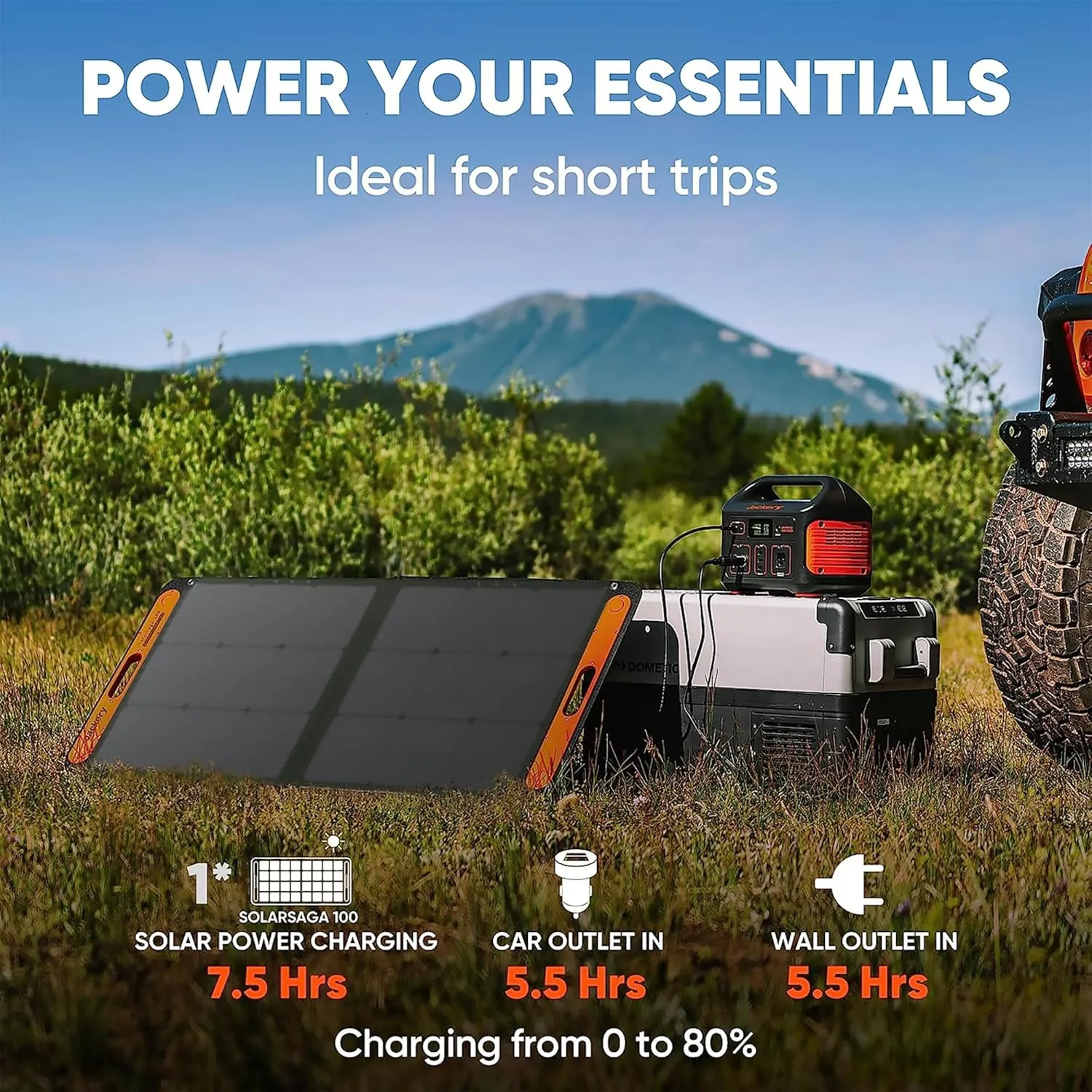 Jackery Solar Generator Explorer 500, 518Wh Portable Power Station Mobile Lithium Battery Pack with 1xSolarSaga 100 for RV Road Trip Camping, Outdoor Adventure