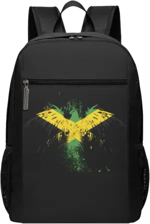 Jamaican Flag Eagle Casual Backpacks Sports Backpack Large Capacity Travel Rucksack Laptop Daypack with Multi-Pockets Adjustable Strap Work Bag for Hiking