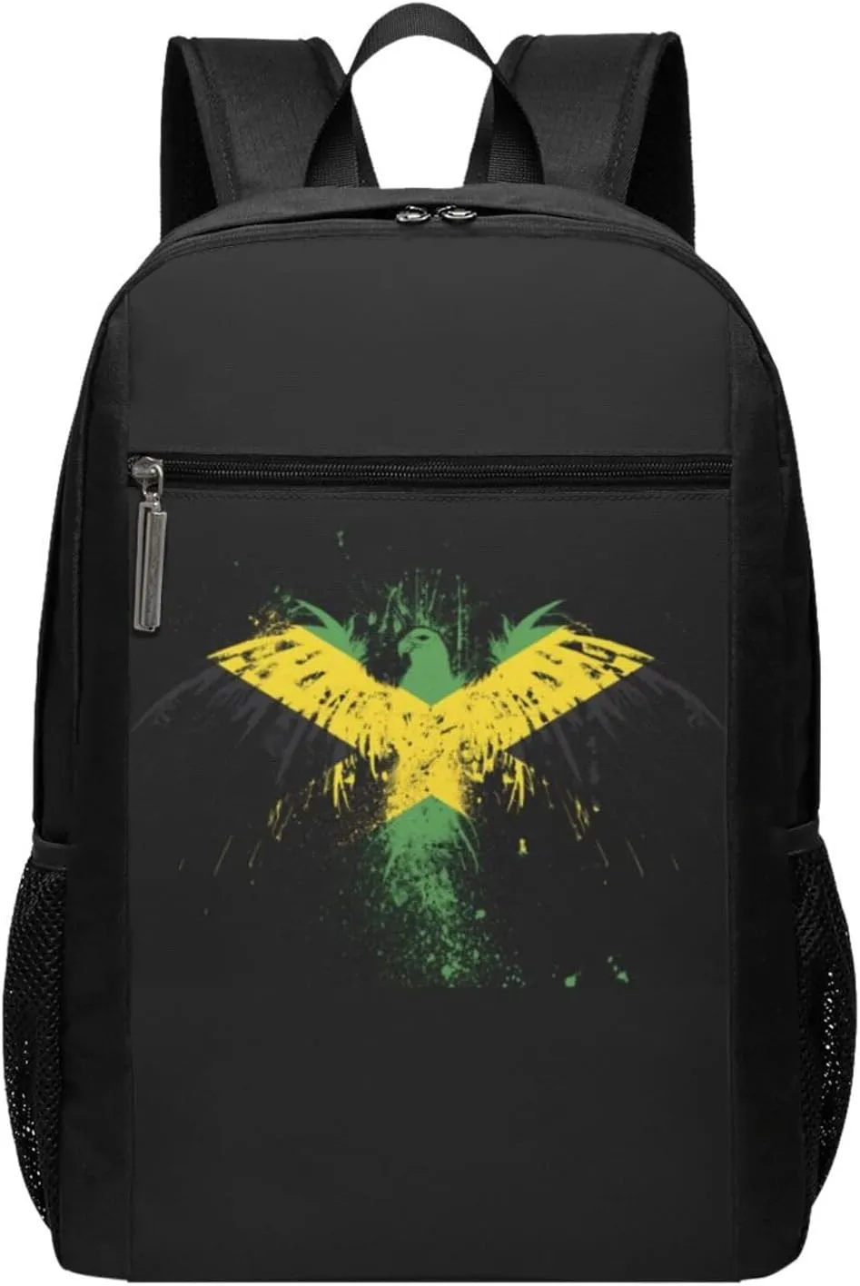 Jamaican Flag Eagle Casual Backpacks Sports Backpack Large Capacity Travel Rucksack Laptop Daypack with Multi-Pockets Adjustable Strap Work Bag for Hiking