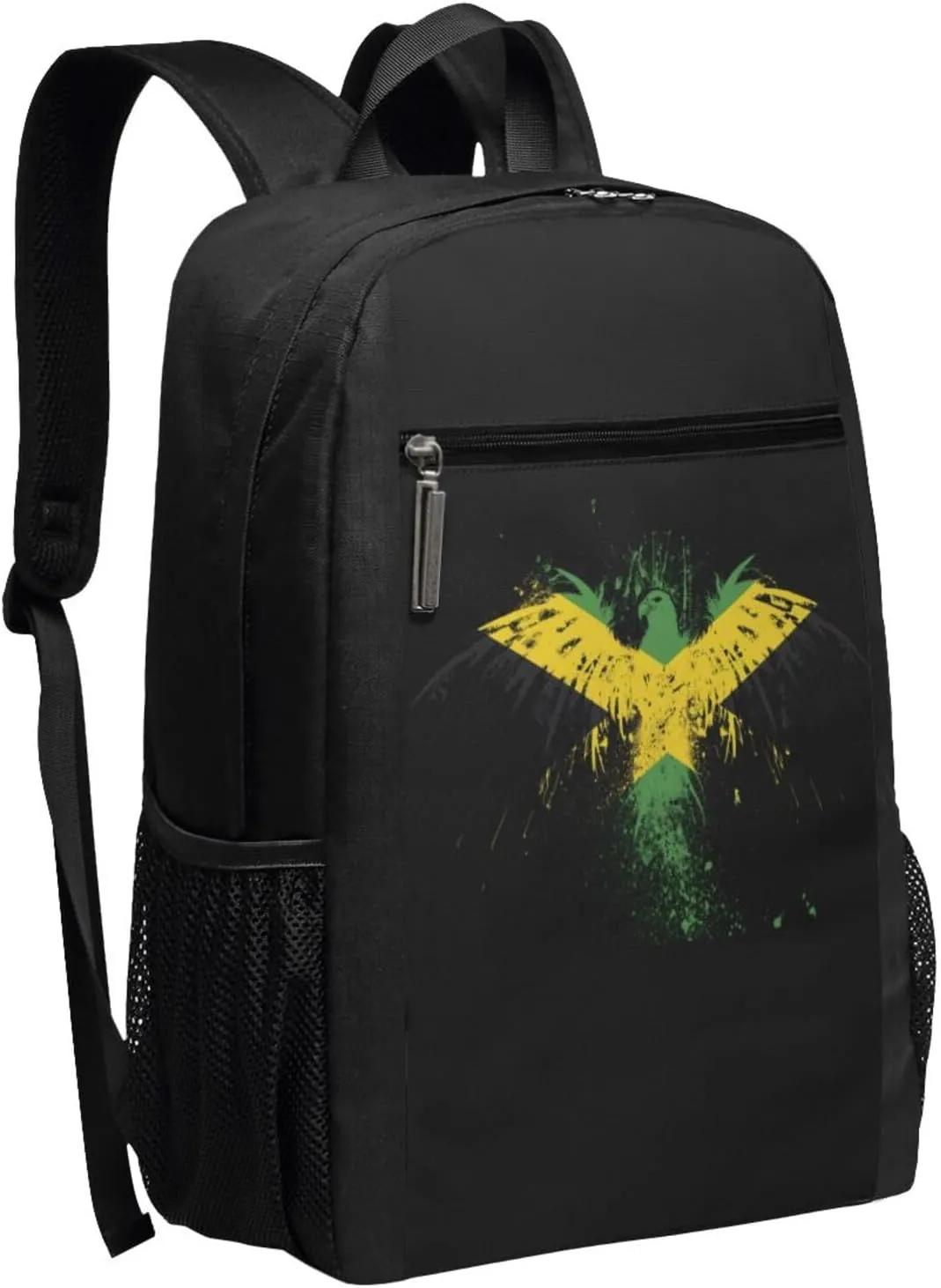Jamaican Flag Eagle Casual Backpacks Sports Backpack Large Capacity Travel Rucksack Laptop Daypack with Multi-Pockets Adjustable Strap Work Bag for Hiking