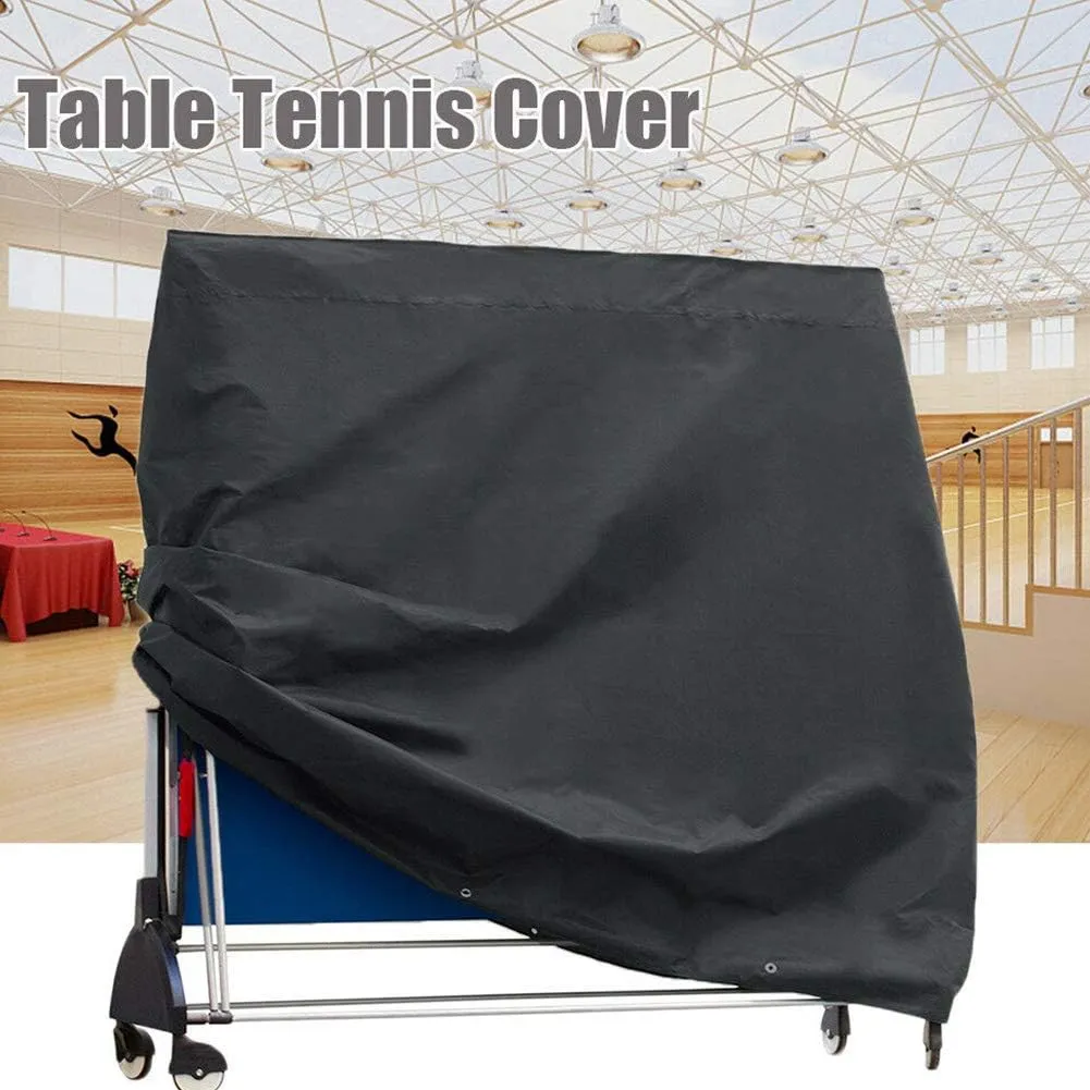 J&C Table Tennis Cover 420D Ping Pong Table Cover Black Full UV Protected Table Tennis Cover Outdoor Waterproof Heavy Duty Ping Pong Table Outdoor Waterproof