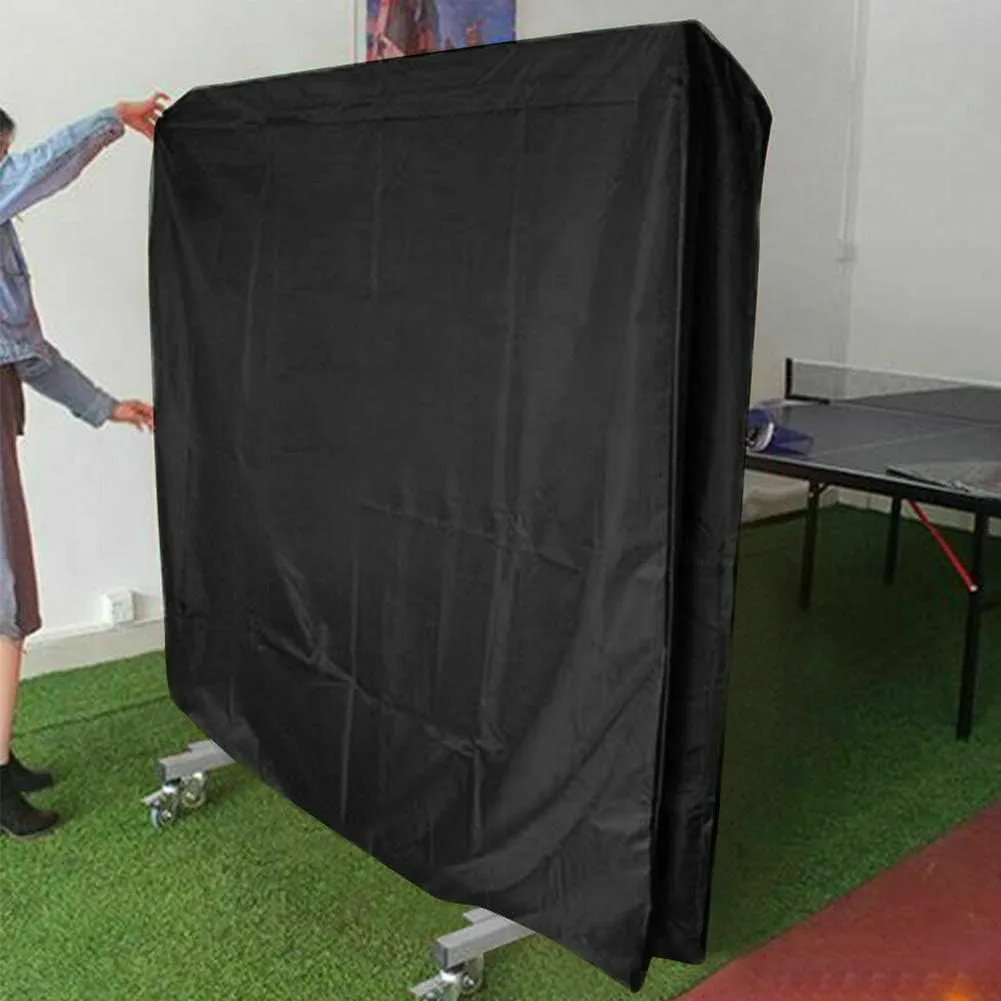 J&C Table Tennis Cover 420D Ping Pong Table Cover Black Full UV Protected Table Tennis Cover Outdoor Waterproof Heavy Duty Ping Pong Table Outdoor Waterproof