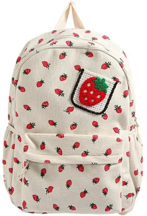 Japanese Styles Backpack Large Capacity Daypacks Travel Bag Student School Bag Lovely Strawberry Backpack Laptop Bag
