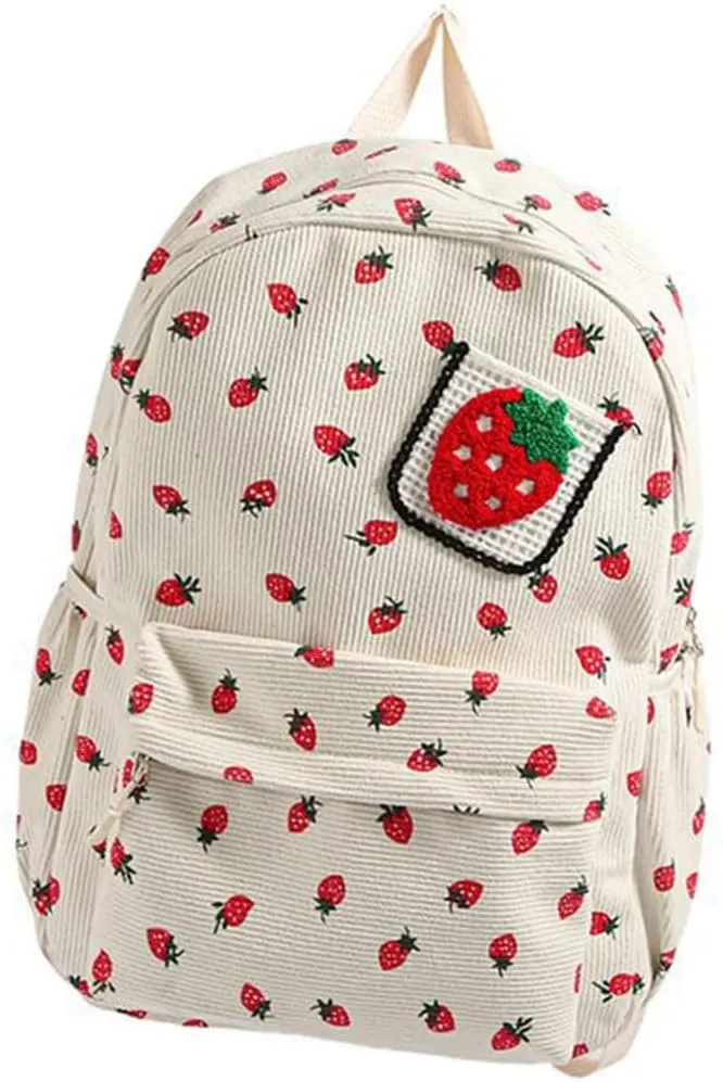 Japanese Styles Backpack Large Capacity Daypacks Travel Bag Student School Bag Lovely Strawberry Backpack Laptop Bag