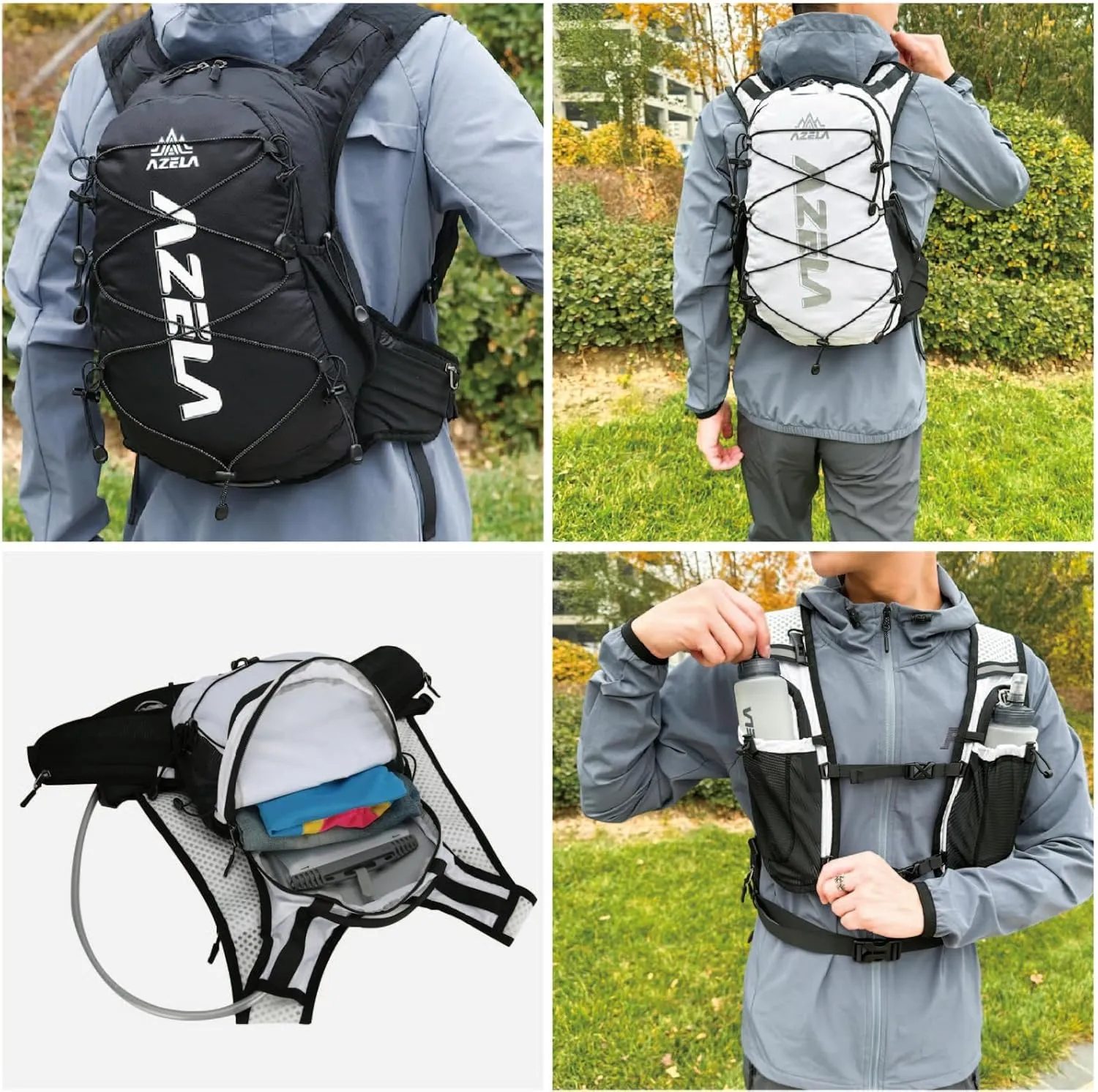 JEELAD Lightweight Running Vest for Women and Men with 1.5L Water Bladder for Hiking Trail Running Gear Cycling Marathon