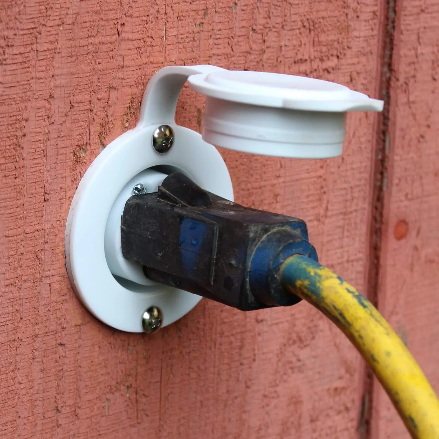 Journeyman-Pro 5279 15 Amp 120-125 Volt, NEMA 5-15 Flanged Outlet, White Commercial Grade, 2 Pole-3 Wire, Straight Blade Plug Charger Receptacle (w/Front Cover)