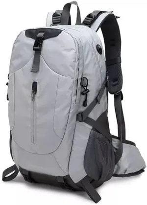 JSEIAJB 40L Hiking Backpack Outdoor Mountaineering Bag Large Capacity Travel Sports Backpack(Gray)