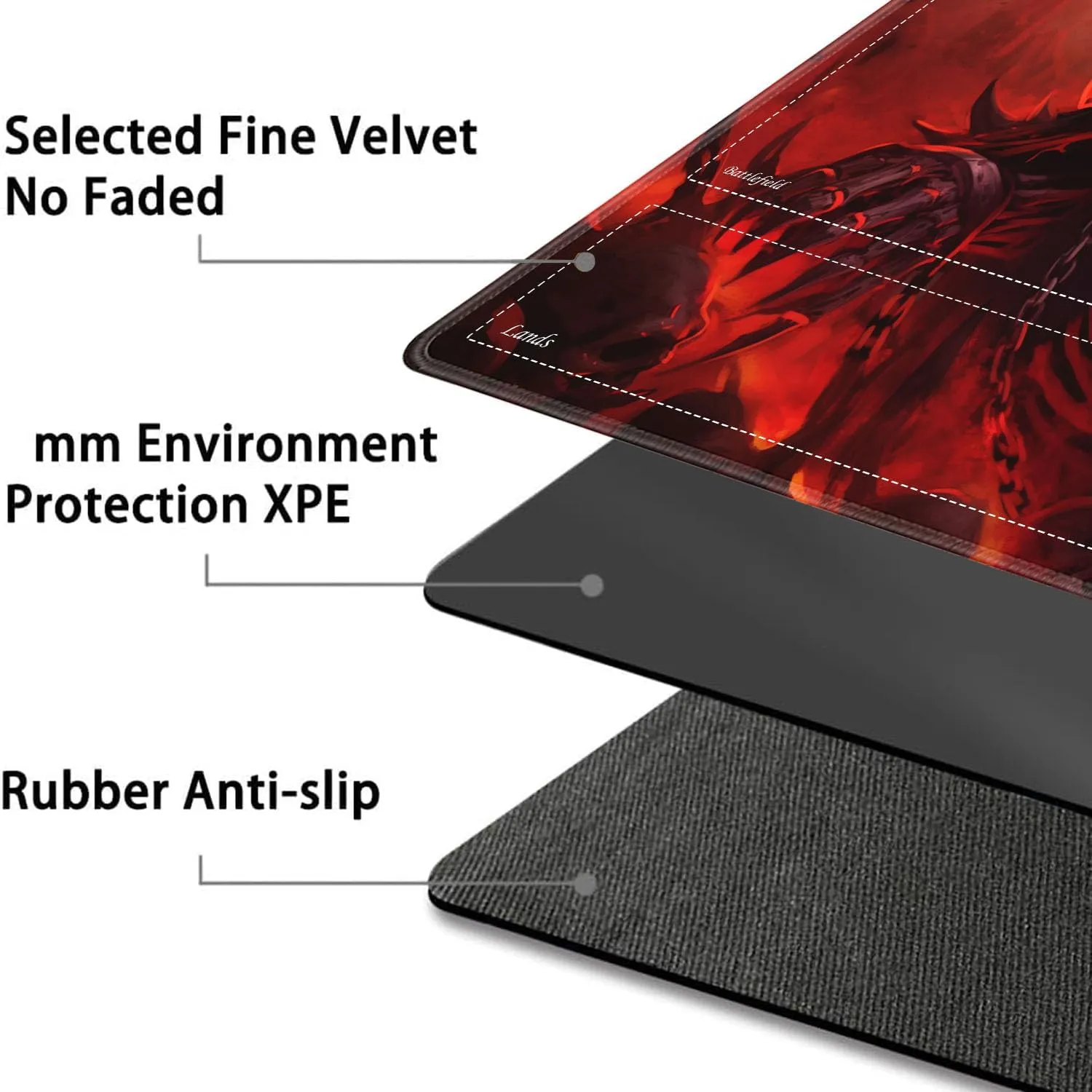 JVGFYNKL for TCG Playmat, Playmat with Zones, 24x14 in Non-Slip Rubber for MTG Playmat with Drawstring Travel Pouch and 6 Dice, King of Skeletons for MTG Mat, Card Game Playmats