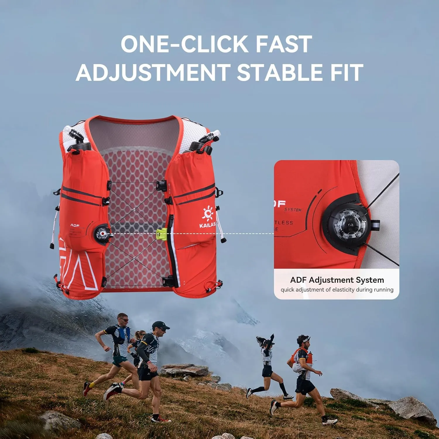KAILAS FUGA AIR 5 Ⅳ Running Hydration Vest Hydration Pack Lightweight with Two TPU Water Bladders for Women Men Trail Cycling Hiking