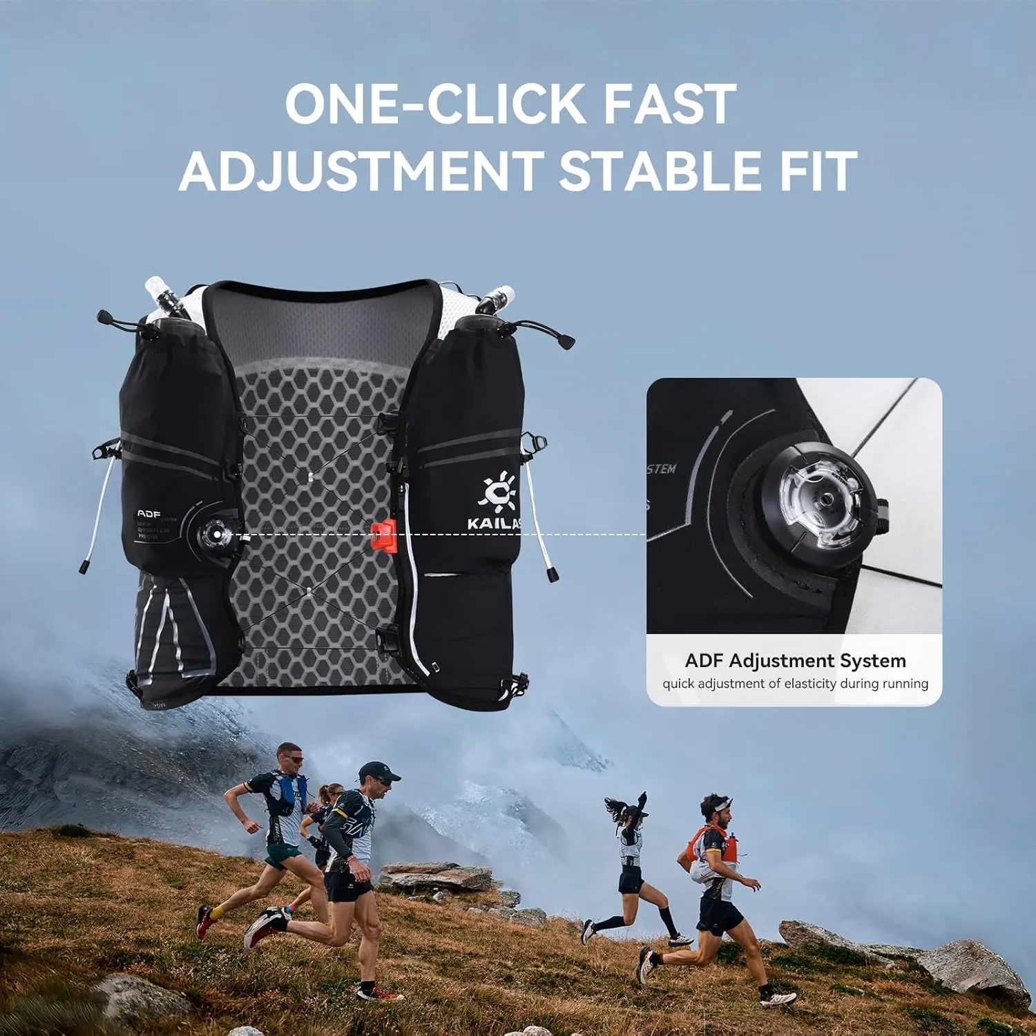 KAILAS FUGA AIR 5 Ⅳ Running Hydration Vest Hydration Pack Lightweight with Two TPU Water Bladders for Women Men Trail Cycling Hiking