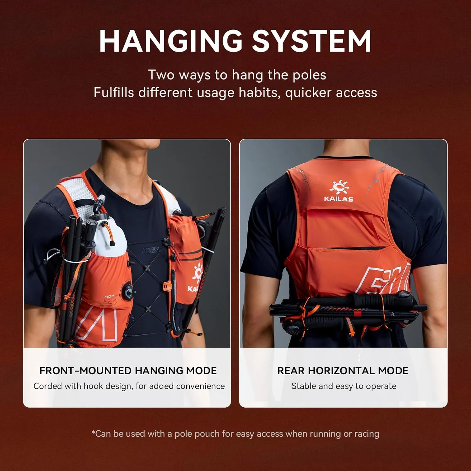 KAILAS FUGA AIR 8 Ⅳ Running Hydration Vest Hydration Pack Lightweight with Two TPU Water Bladders for Women Men Trail Cycling Hiking