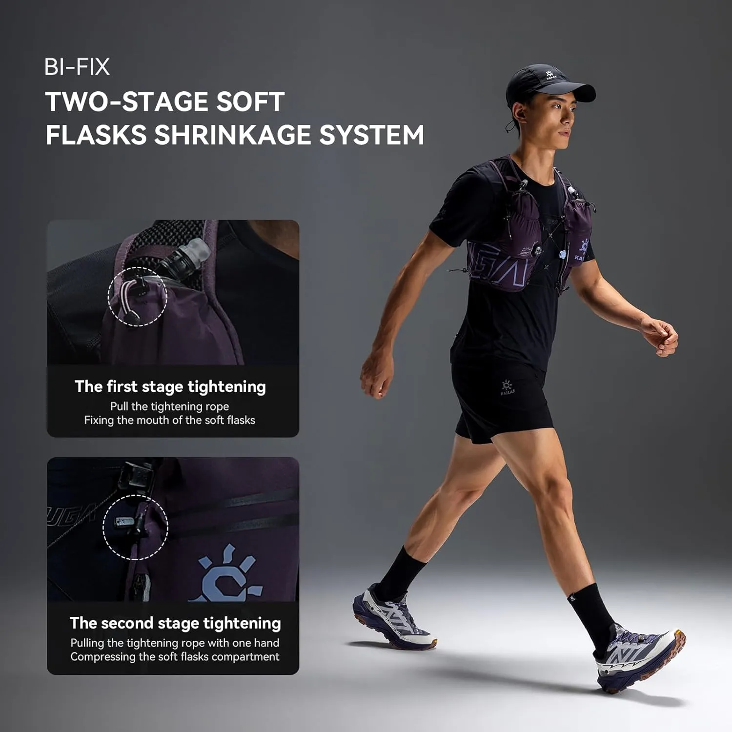 KAILAS FUGA AIR 8 Ⅳ Running Hydration Vest Hydration Pack Lightweight with Two TPU Water Bladders for Women Men Trail Cycling Hiking