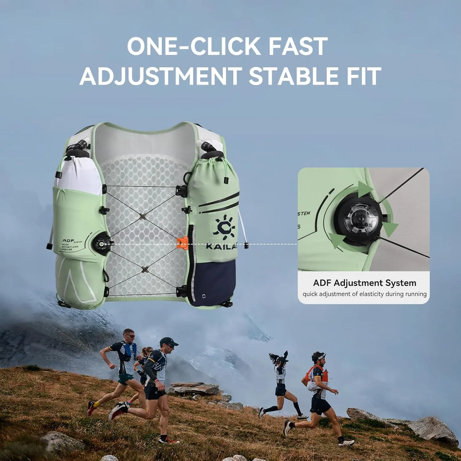 KAILAS FUGA AIR 8 Ⅳ Running Hydration Vest Hydration Pack Lightweight with Two TPU Water Bladders for Women Men Trail Cycling Hiking