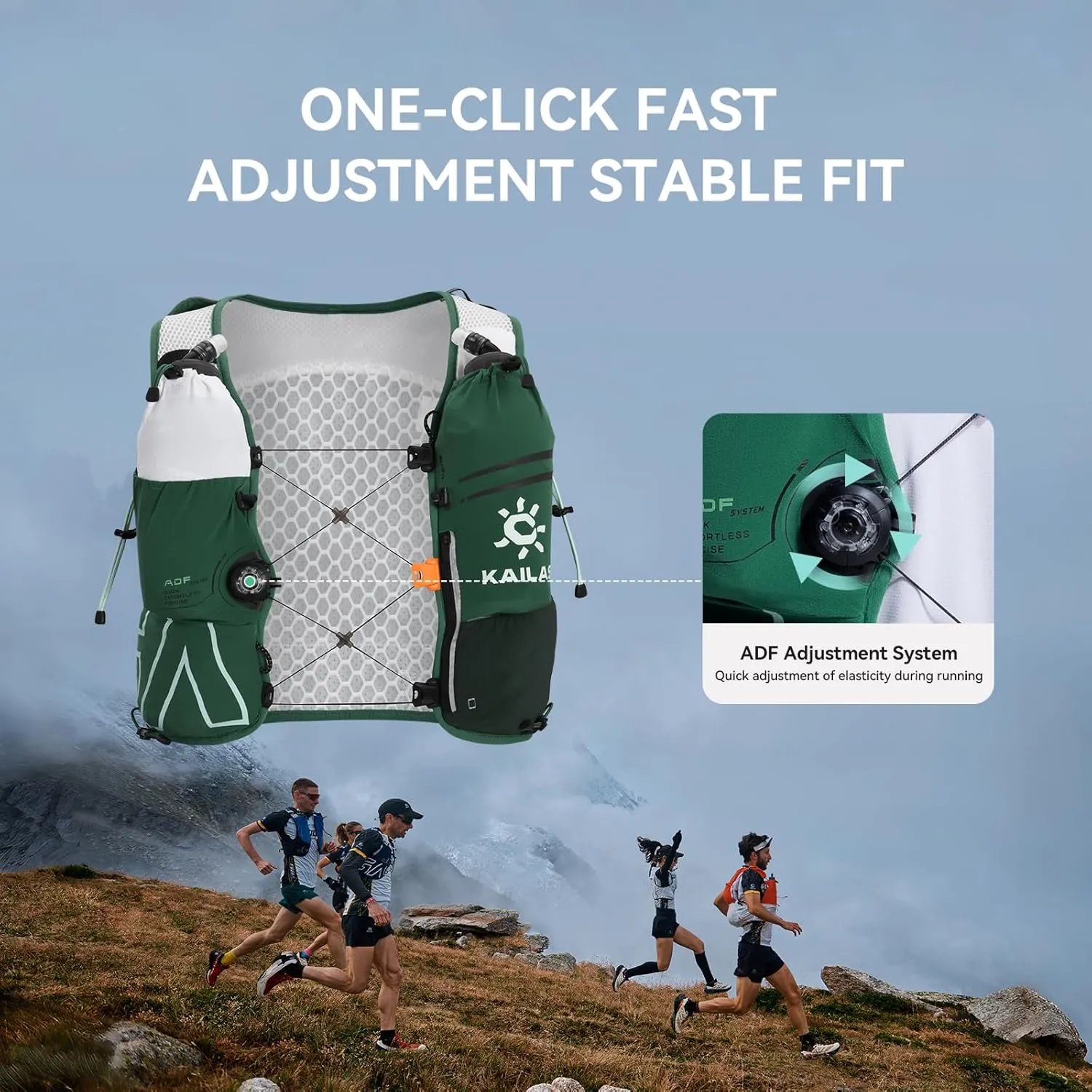 KAILAS FUGA AIR 8 Ⅳ Running Hydration Vest Hydration Pack Lightweight with Two TPU Water Bladders for Women Men Trail Cycling Hiking