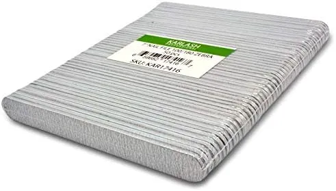 Karlash Professional Double Sided Emery Board 7" Zebra Nail File 100/180 (50 Pieces)