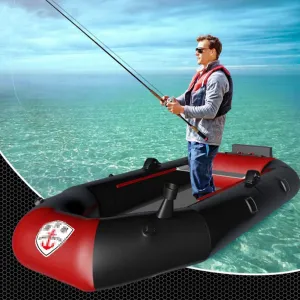 Kayak Inflatable Boat, 3 Person Automatic Inflatable Rubber Boat, Sea Wear-Resistant Lifeboat, Portable Rubber Raft for Fishing,A
