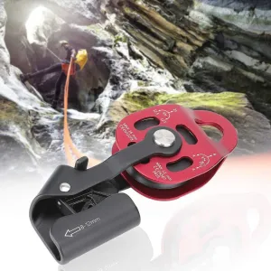 Keenso Climbing Pulley Wheel Single Pulley Pulley Wheel,4KN Aluminium Duty Single Rope Pulley Block Climbing Pulley for 8-12mm Rope Climbing Pulley Pulleys