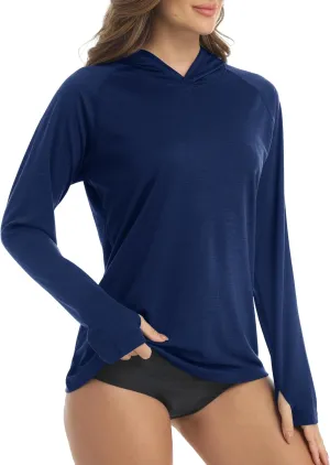 KEFITEVD Womens UPF 50  Sun Protection Hoodies UV Long Sleeve Shirts Lightweight Quick Dry Tops Hiking Fishing