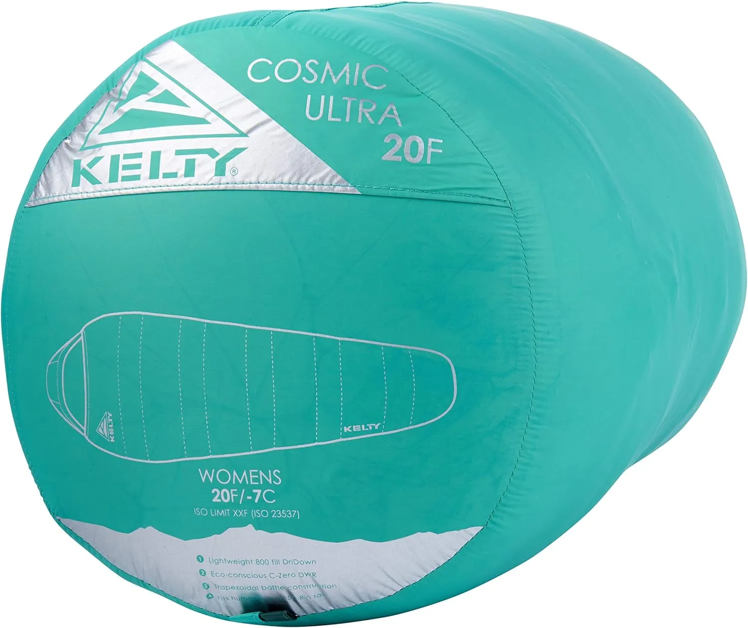 Kelty Cosmic Ultra 20 Degree Sleeping Bag, 800 Dridown, Premium Thermal Efficiency, Soft to Touch, Large Footbox, Environmental and Health Friendly C0 and PFC-Free DWR, Compression Stuff Sack, & More