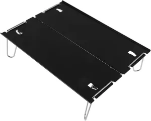 KESYOO 1Pc Detachable Tea Table Portable Alloy Folding Desk for Outdoor Activities Compact Design for Camping Beach Parties and Tea Tasting Black