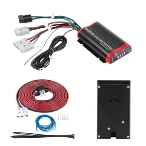 KickAss 12V/24V 25A DCDC Charger With Solar MPPT   DCDC Wiring Kit   Accessory Panel Bundle