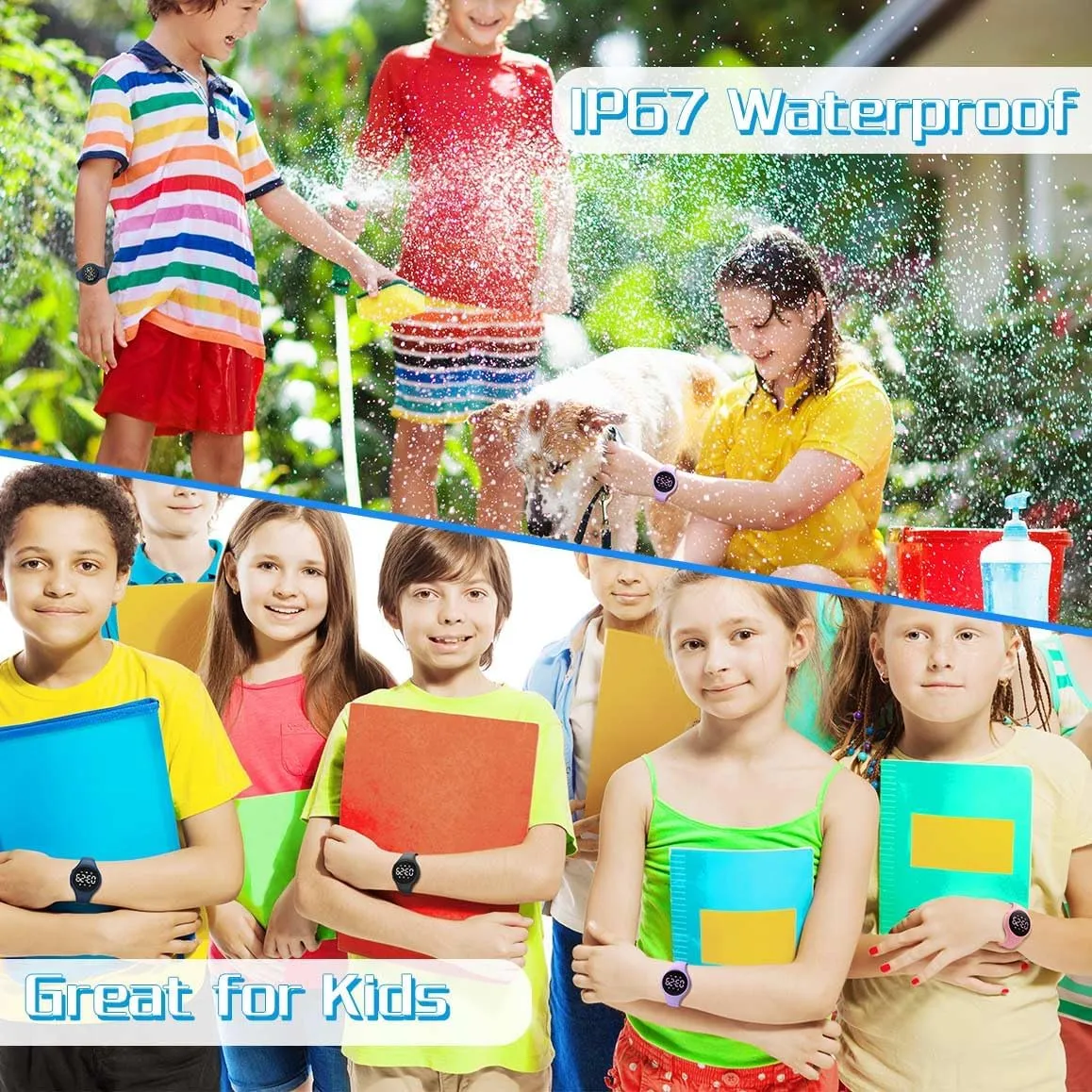 Kids Digital Pedometer Watch, Step Counting Watch, Fitness Tracker, Waterproof, Date/Alarm Clock/Timer, for Children Teens Boys Girls Women (Deep Blue) …