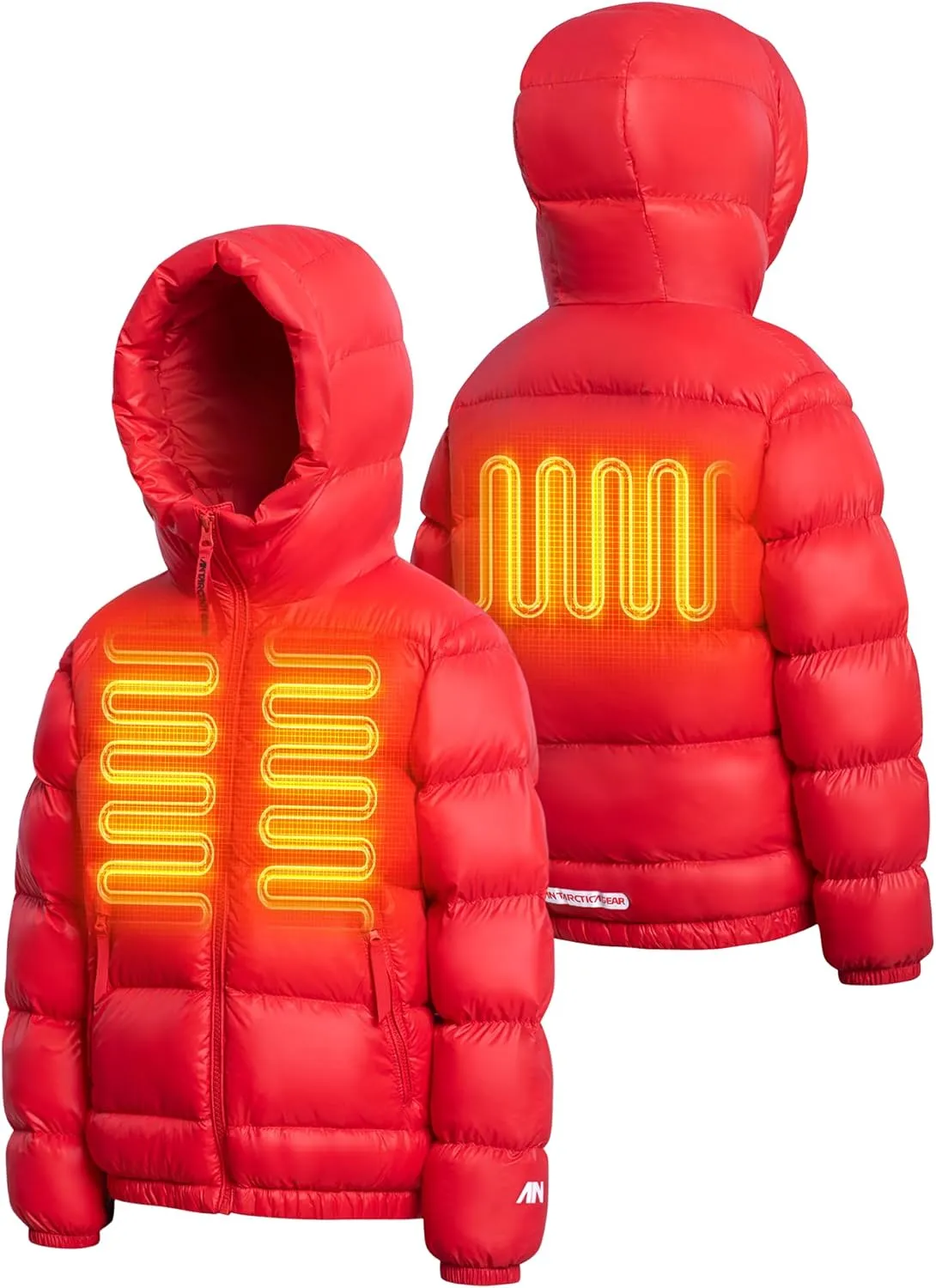 Kids Heated Jacket with 12V/5A 10000 mAh Battery Pack, 3 Heated Areas Winter Coat for Boys & Girls